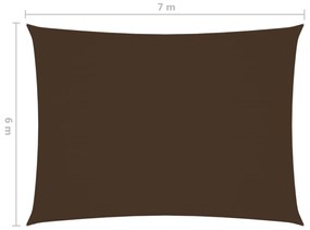 barna téglalap alakú oxford-szövet napvitorla 6 x 7 m