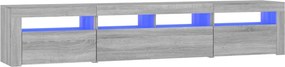 vidaXL szürke sonoma színű TV-szekrény LED-lámpákkal 210x35x40 cm