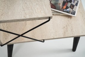 Éjjeliszekrény Cross - Fekete, Travertine