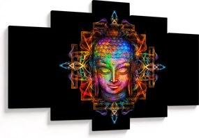 Kép - Buddha mellszobra neon színekben (150x105 cm)
