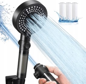 Zuhanyfej zuhanyhoz Kinse KSSF010AB1 fekete, szűrővel