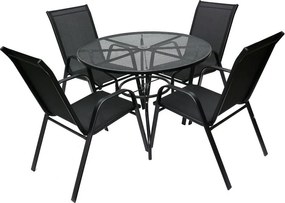 ROJAPLAST Kerti fém asztal lyukkal a napernyő számára