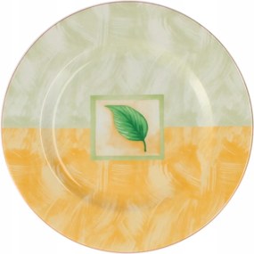 Lubiana Roma Desszert Tányér Csempe 1 db Porcelán Zöld Levél 19 cm