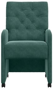 Kerekes Étkező Székek 2 pcs Sötétzöld 58 x 67 x 97 cm Bársony