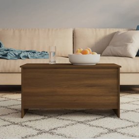 barna tölgyszínű szerelt fa dohányzóasztal 102x55,5x52,5 cm