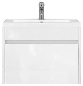 Primo 60 alsó fürdőszoba bútor mosdóval tükörfényes fehér színben