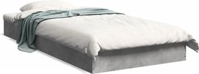 vidaXL betonszürke szerelt fa ágykeret 75 x 190 cm