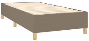 tópszínű szövet rugós és LED-es ágy matraccal 100x200 cm