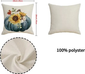 Párnahuzat HELLO PUMPKINS 45x45 cm, bézs