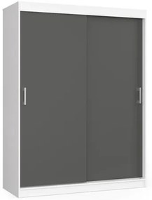 Toló ajtós szekrény 150 cm CLP MONO - fehér/szürke