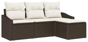 vidaXL Kanapé Szett párnával 4 pcs Barna polirattan