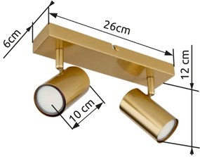 Globo 57911-2GO - Spotlámpa ROBBY 2xGU10/35W/230V arany