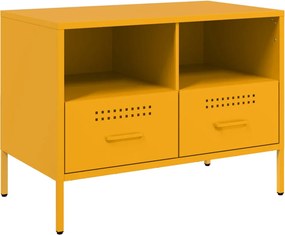 vidaXL mustársárga acél TV-szekrény 68 x 39 x 50,5 cm