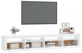 fehér TV-szekrény LED-lámpákkal 240x35x40 cm