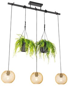 Ipari függőlámpa arany 3-lámpás - Flor