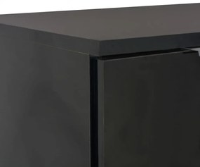 magasfényű fekete szerelt fa tálalószekrény 71x35x80 cm