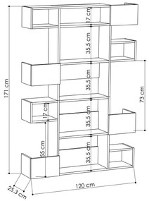 Niho könyvtár Antracit és tölgy