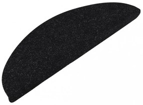 15 db fekete öntapadó lépcsőszőnyeg 65x22,5x3,5 cm