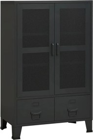 vidaXL fekete fém ipari tárolószekrény 70 x 40 x 115 cm