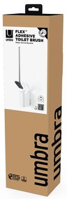 Fehér öntapadós újrahasznosított műanyag WC-kefe Flex Adhesive – Umbra