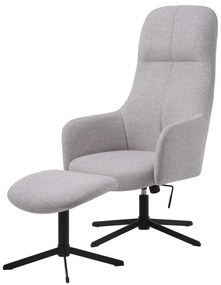 Világosszürke forgó relaxációs fotel Manning – Unique Furniture