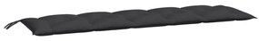 2 db fekete oxford szövet kerti padpárna 180 x 50 x 7 cm