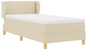 Boxspring Ágy Mattal - Krém - 80x200 cm - Szövet