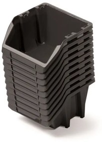 A készlet 10 db, egyenként 11,8 x 9,8 x 7 cm-es tárolódobozt tartalmaz, fekete