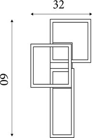 Searchlight 28612BK - LED dimmelhető mennyezeti lámpa WALL ART II LED/30W/230V 32x60 cm