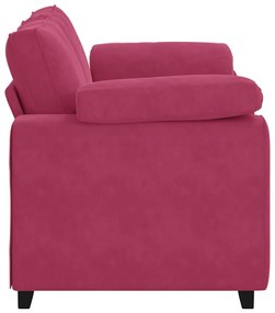 bordó bársony loveseat kanapé 120 cm