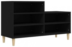 fekete szerelt fa cipősszekrény 102x36x60 cm
