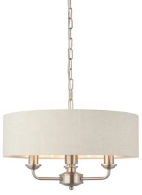 Endon 94361 - Csillár láncon HIGHCLERE 3xE14/40W/230V bézs/matt króm