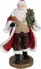 Piros Mikulás karácsonyi dekoráció barna alapon, pre