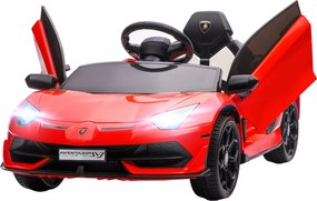 HOMCOM Gyerek Elektromos Autó LAMBORGHINI AVENTADOR SVJ ROADSTER 12V Gyermek Jármű 2.4G Távirányítóval, 2 Motorral, MP3 Farokkal, Zenével, Lágy Indítá