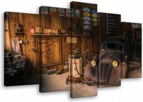 Vászonkép 100x60 Vintage garázs régi autó retro klasszikus autó műhely