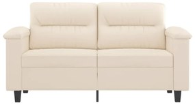 kétszemélyes bézs mikroszálas szövetkanapé 120 cm