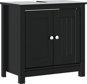 vidaXL BERG fekete tömör fenyőfa fürdőszobaszekrény 60x34x59 cm
