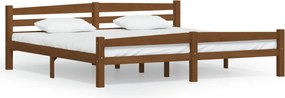 vidaXL mézbarna tömör fenyőfa ágykeret matrac nélkül 200 x 200 cm