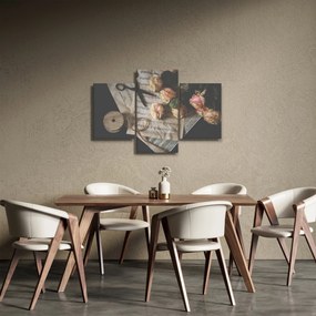 A zenei jegyzetek és a rózsák képe (90x60 cm)