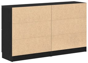 2 db-os fekete tölgy komód 60x30x70 cm szerelt fa