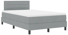 Box Spring Ágy Matraccal és LED Fénnyel Szürke 120x200 cm Szövet