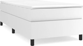 vidaXL fehér műbőr rugós ágy matraccal 90 x 200 cm