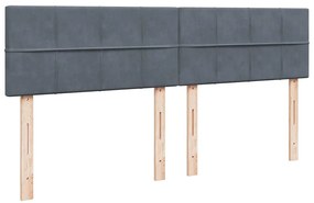 Ottomán ágykeret matraccal sötétszürke 160x200cm bársony