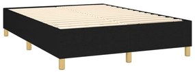 fekete szövet rugós és LED-es ágy matraccal 140x200 cm