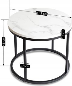 Asztal fehér márvány/fekete színben CONNY