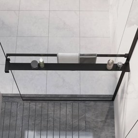 Fekete alumínium zuhanypolc walk-in zuhanyfalhoz 90 cm