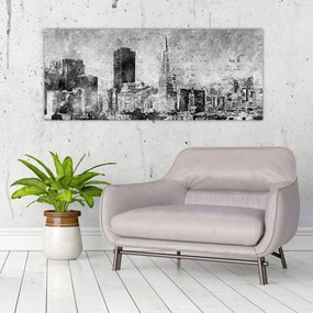 Kép - Kávé művészeti város (120x50 cm)