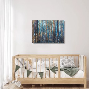 Kép - téli erdő (üvegen) (70x50 cm)