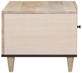 Dohányzóasztal polcokkal Bézs 80 x 50 x 40 cm tömör mangófa