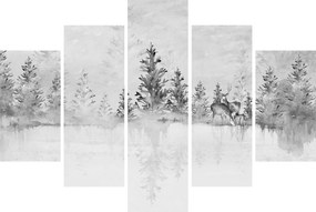 Kép - Szarvas a tónál (150x105 cm)